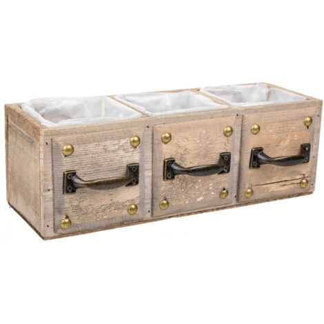 Cajón de madera marrón 30x10x10,5