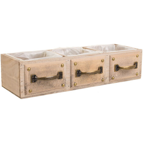 Cajón de madera marrón 45x15x10,5