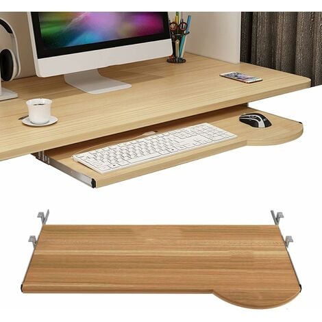 Porta Teclados extraíbles para escritorio: plástico y madera