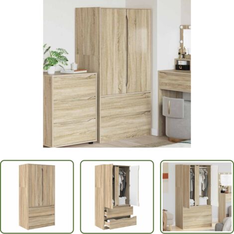 Cajón - Gabinete de Baño con cajón Roble Sonoma 79,5 x 49 x 156 cm