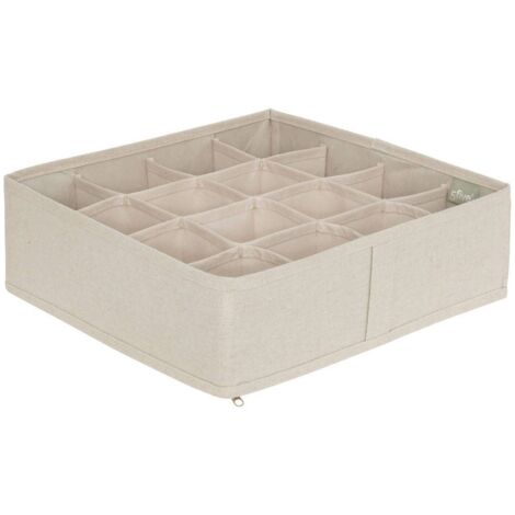 Cajón groomy 16 compartimentos beige 31x31cm - 5five