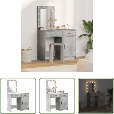 Cajón -  Mesa de tocador con cajón 2 pcs Gris 50 x 41 x 135 cm