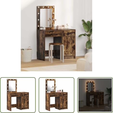 Cajón -  Mesa de tocador con cajón 2 pcs Marrón 50 x 41 x 135 cm