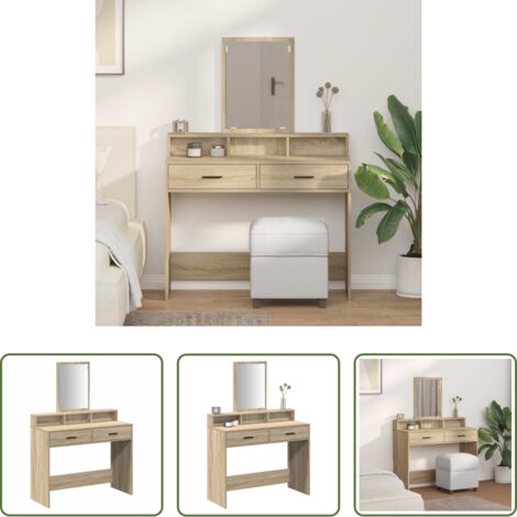 Cajón -  Mesa Tocador con cajón Roble Sonoma 100 x 41 x 140 cm