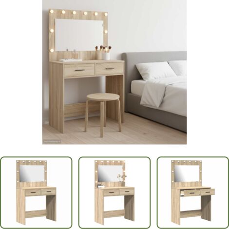 Cajón -  Mesa Tocador con cajón Roble Sonoma 78,5 x 41 x 135 cm