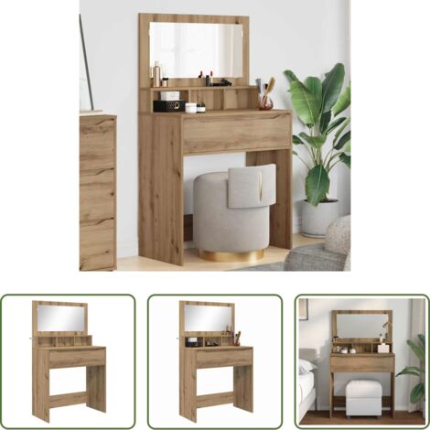 Cajón -  Mesas de tocador de dormitorio con cajón Roble artesanal