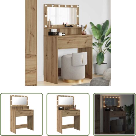 Cajón -  Mesas de tocador de dormitorio con cajón Roble artesanal