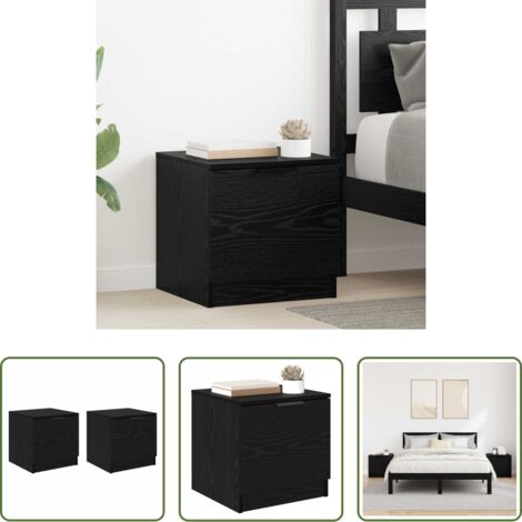 Cajón -  Mueble cama con cajón 2 pcs Roble Negro 40 x 39 x 40cm