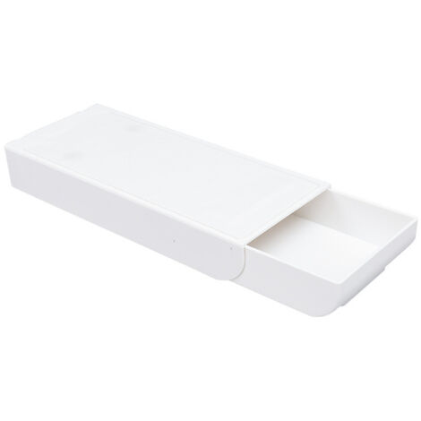Cajón para lápices autoadhesivo emergente (blanco) - Organizador de escritorio oculto - Caja de almacenamiento debajo de la mesa - Caja de almacenamiento oculta debajo de la mesa - Caja de almacenamie