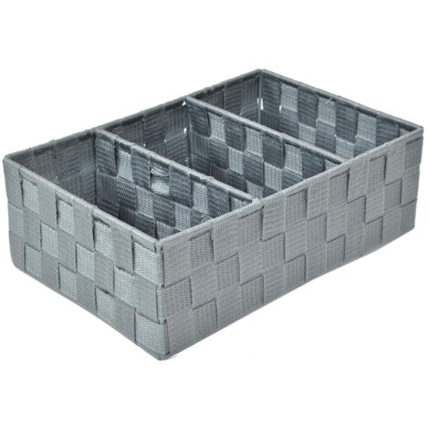 Cajón poliéster gris 3 compartimentos cm31x21h10