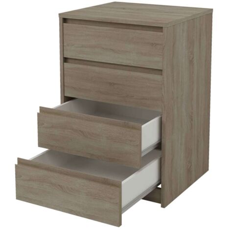 Cajonera 4 cajones Toledo acabado en roble cortez. 74cm(alto) 50cm(ancho) 45cm(fondo)