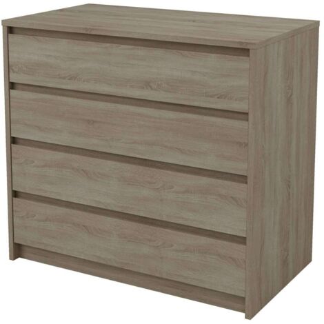 Cajonera 4 cajones Toledo acabado en roble cortez. 74cm(alto) 80cm(ancho) 45cm(fondo)