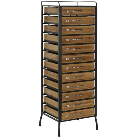 Cajonera Abeto Hierro 40X33X122 15,50 Negro