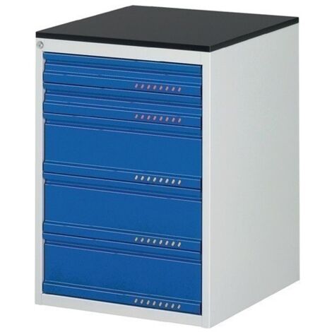 Cajonera Acero 820X580X650Mm Gris 5 Cajones Azules Promat