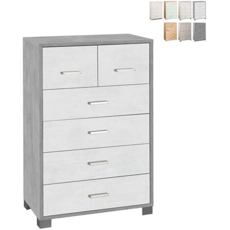 Cajonera alta seis cajones Cemento Blanco 70x41x h112 cm