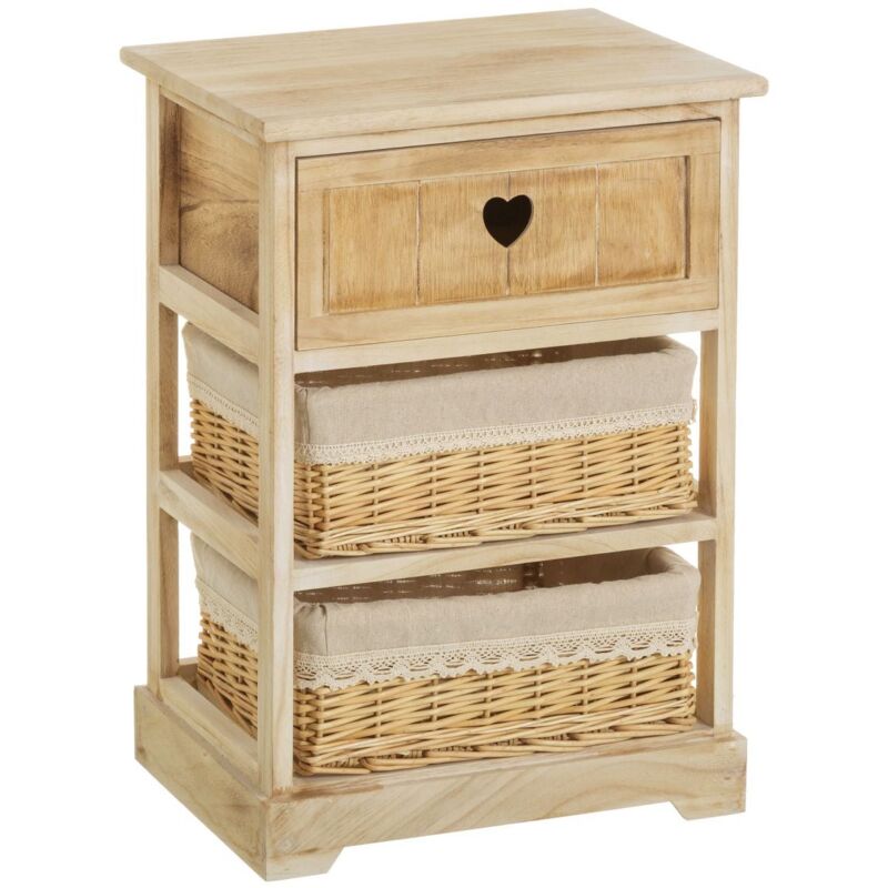 

Cajonera beige de madera con 3 cajones de 58x40x29 cm