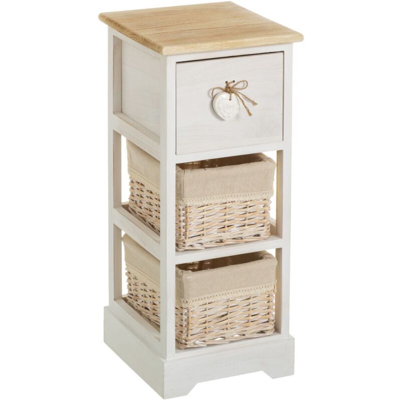 

Cajonera beige de madera con 3 cajones de 63x26x32 cm