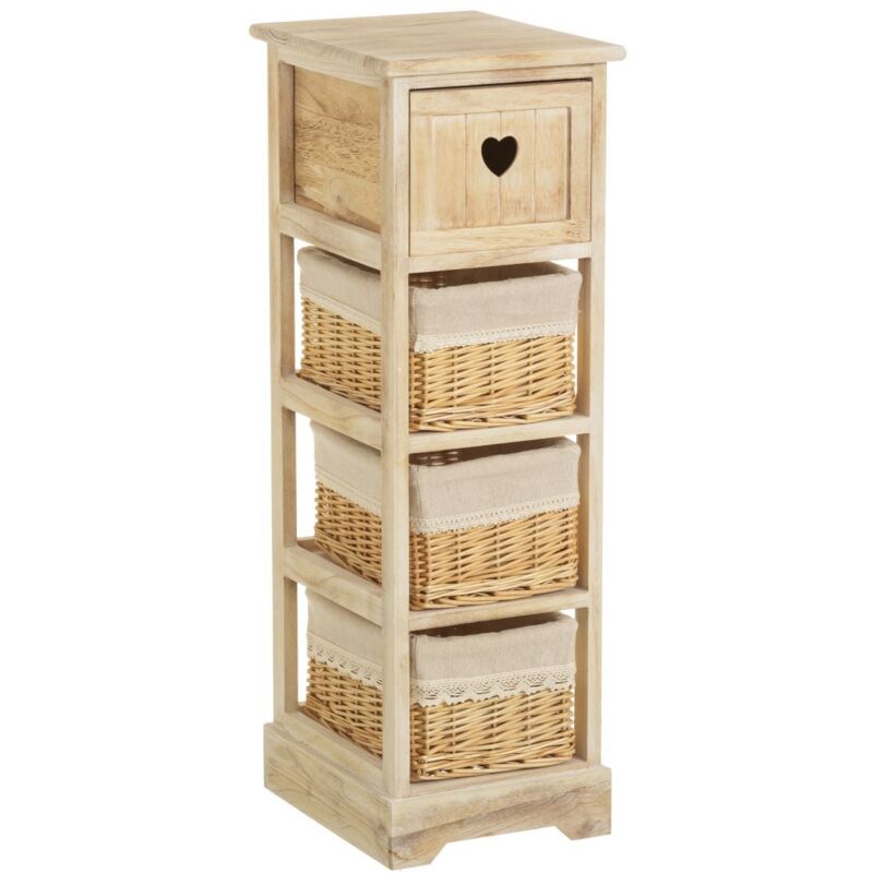 

Cajonera beige de madera con 4 cajones de 81x26x32 cm
