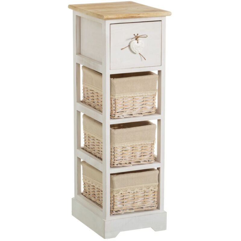 

Cajonera beige de madera con 4 cajones de 81x26x32 cm