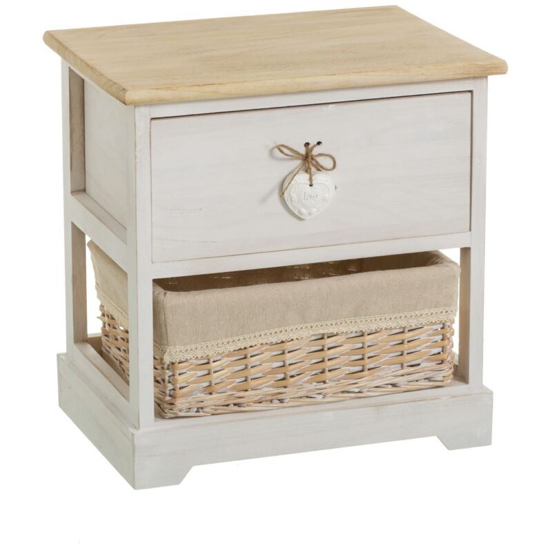 

Cajonera beige de madera con 2 cajones de 41x40x29 cm