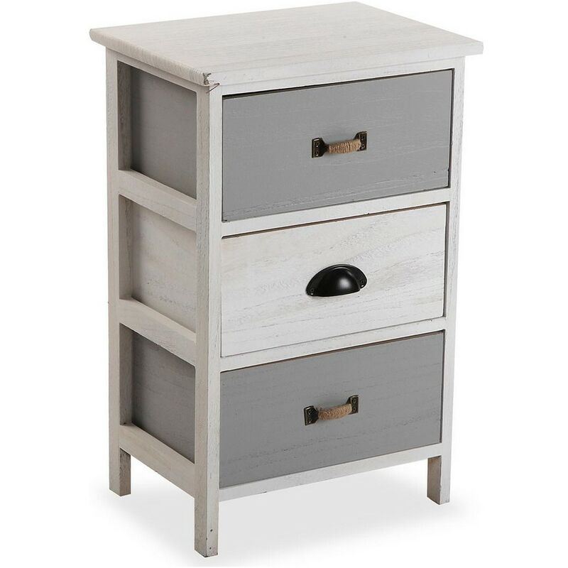 

Cajonera Blanco Gris Madera de Paulonia