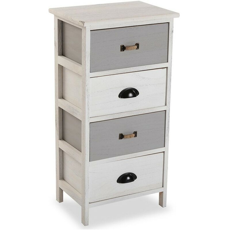 

Cajonera Blanco Gris Madera de Paulonia