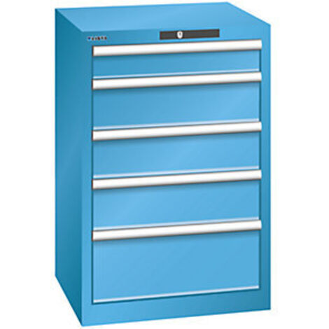 Cajonera con 5 cajones  A x P x H 564 x 572 x 850 mm  azul