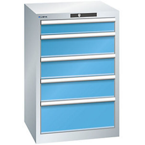 Cajonera con 5 cajones  A x P x H 564 x 572 x 850 mm  gris