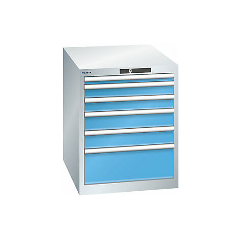 Cajonera con 6 cajones  A x P x H 564 x 724 x 700 mm  gris