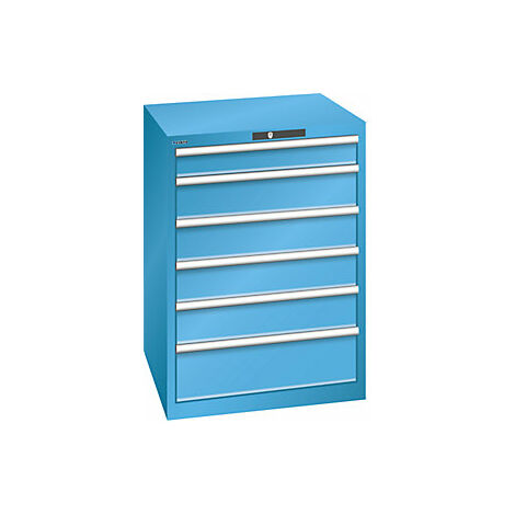 Cajonera con 6 cajones  A x P x H 717 x 725 x 1000 mm  azul