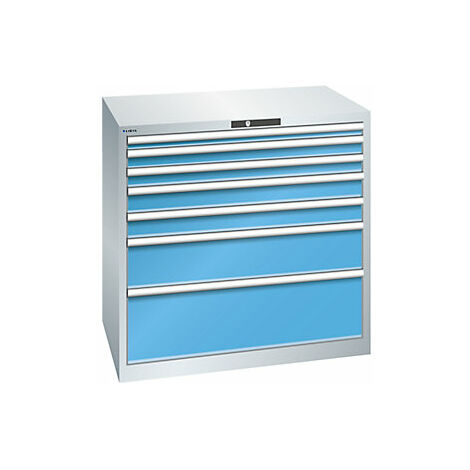 Cajonera con 7 cajones  A x P x H 1023 x 725 x 1000 mm  gris