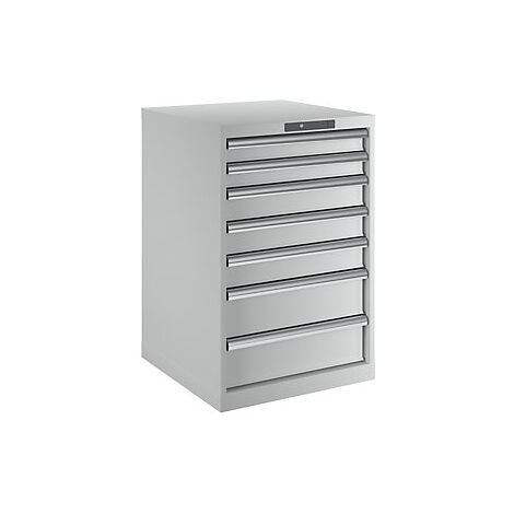 Cajonera con 7 cajones  A x P x H 564 x 572 x 850 mm  gris