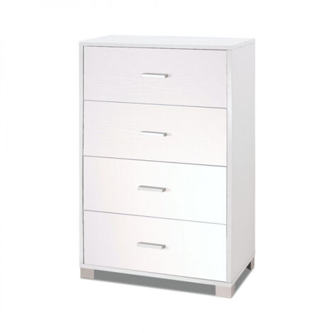 Cajonera con cuatro cajones Fresno Blanco 70x41x h112 cm