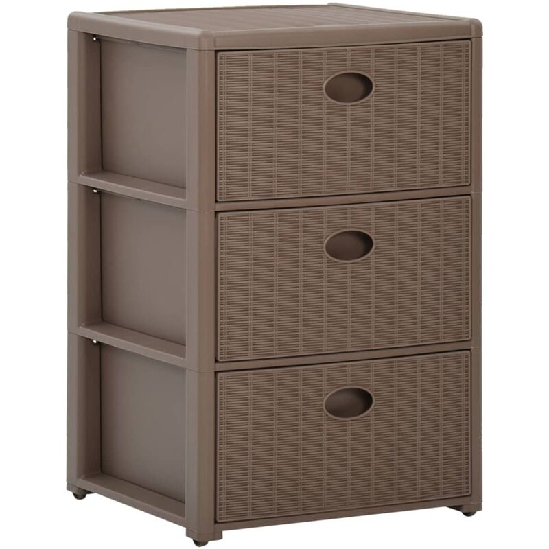 

Cajonera de 3 cajones gris taupe 40x40x60 cm