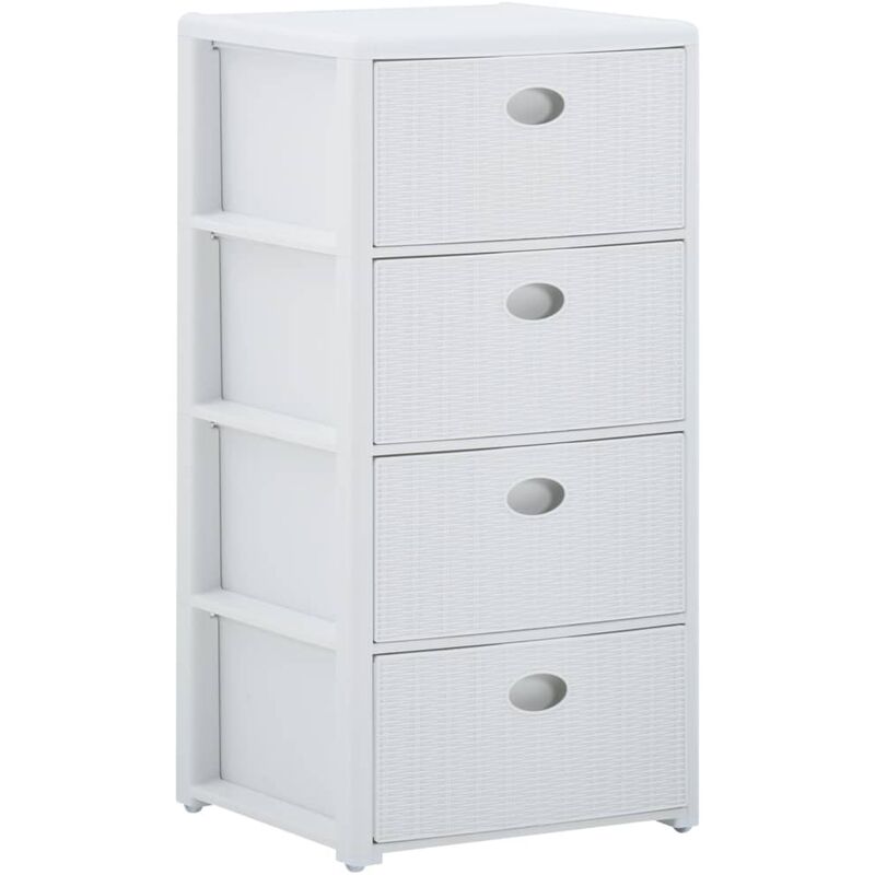 

Cajonera de 4 cajones blanca 40x40x80 cm