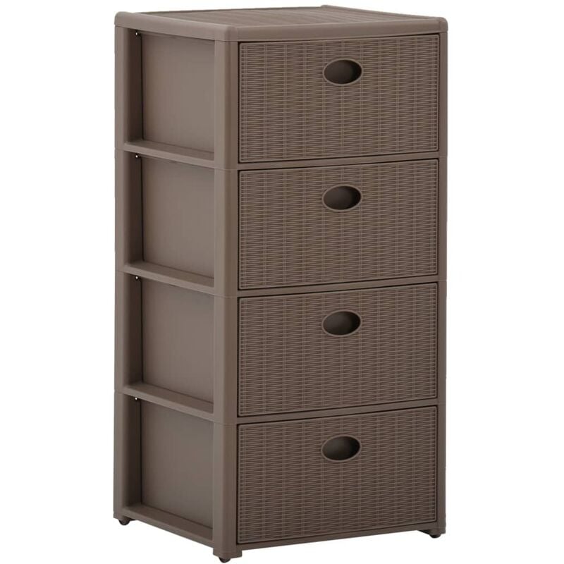 

Cajonera de 4 cajones gris taupe 40x40x80 cm