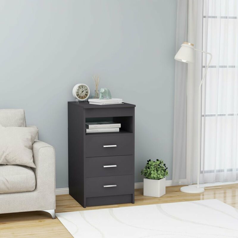 

Happyshopping - Cajonera de aglomerado gris 40x50x76 cm
