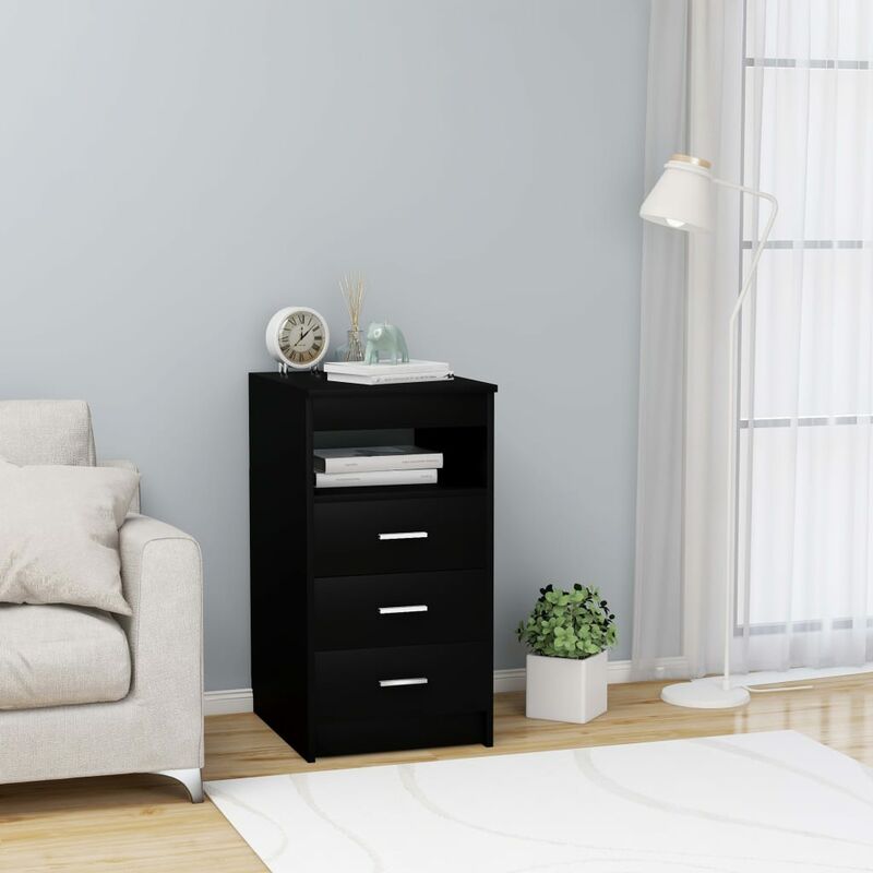 

Cajonera de aglomerado negro 40x50x76 cm