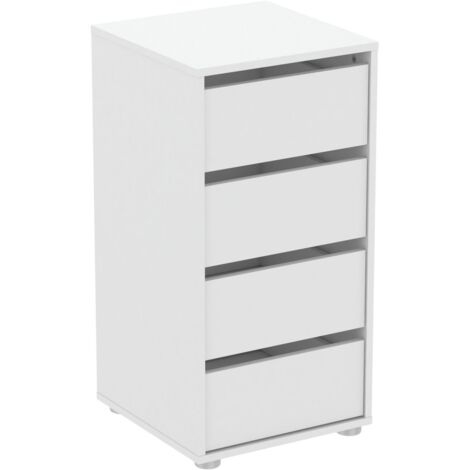 Cajonera de Armario Blockty de Dormitorio Estilo Contemporáneo en color Blanco Mate con 4 cajones 39x76x40 cm.
