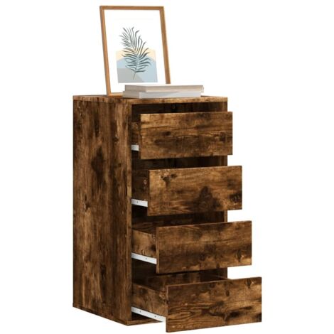 Cajonera de esquina madera ingeniería roble ahumado 40x41x76 cm