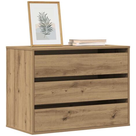 Cajonera de esquina madera ingeniería roble artisan 80x41x58 cm