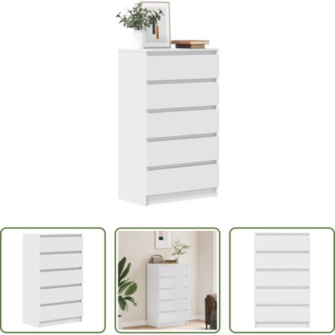 Cajonera de madera contrachapada -  Cajonera de madera contrachapada blanco 60x36x103 cm