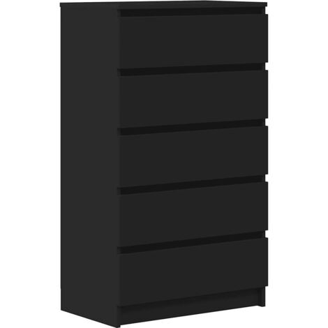 Cajonera de madera contrachapada negro 60x36x103 cm vidaXL