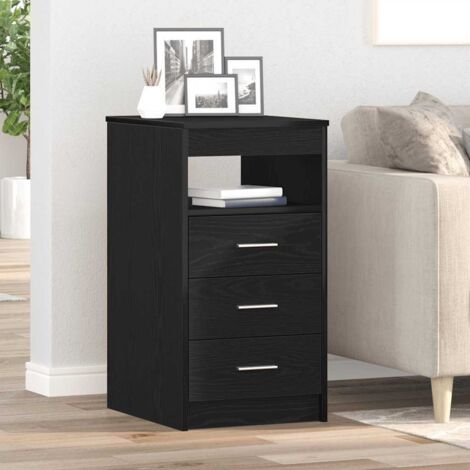 Cajonera de madera contrachapada roble negro 40x50x76 cm vidaXL