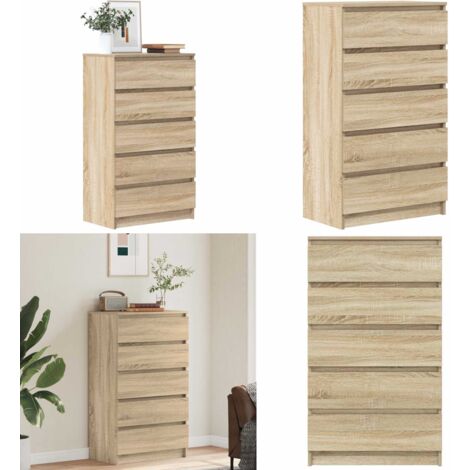 Cajonera de madera contrachapada roble Sonoma 60x36x103 cm - Almacenamiento - Muebles de madera