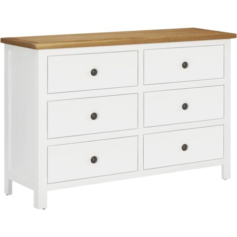 Cajonera de madera de roble macizo 105x33,5x73 cm vidaXL - Marrón