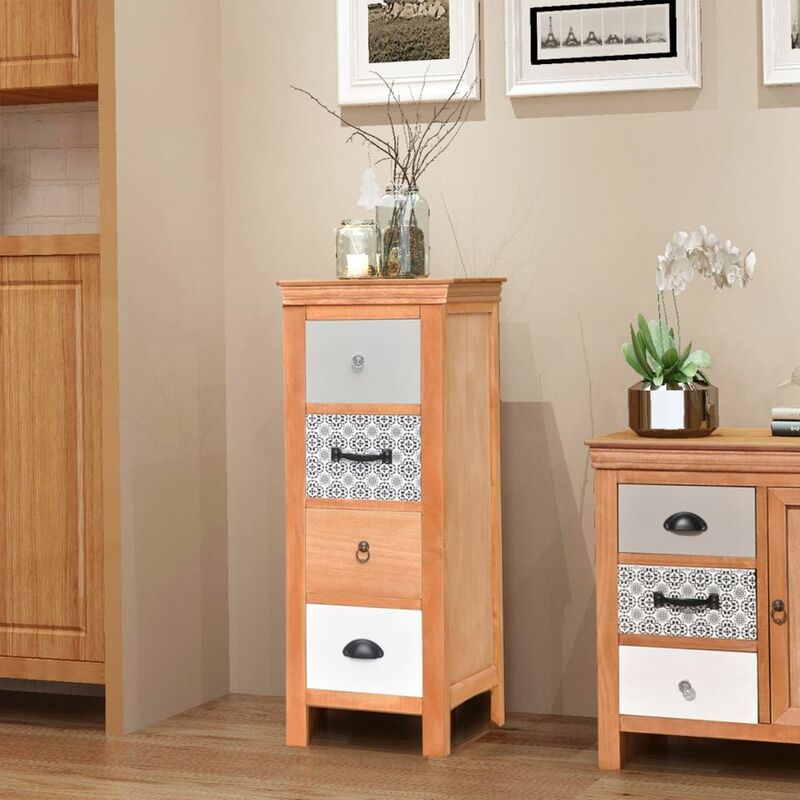 

Happyshopping - Cajonera de madera maciza 35x35x90 cm