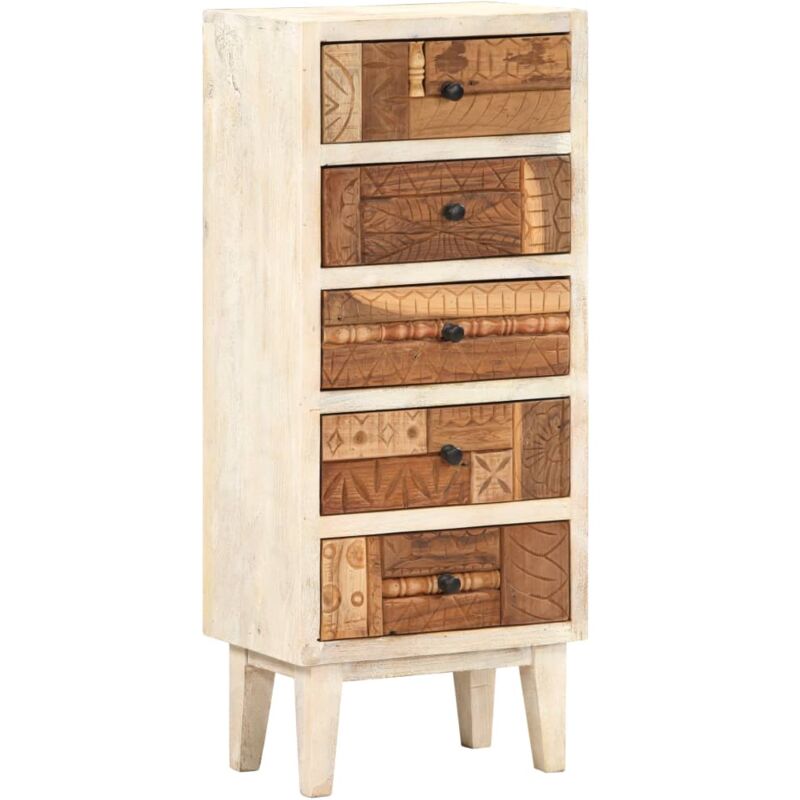 

Cajonera de madera maciza reciclada 45x30x105 cm - Marrón - Vidaxl