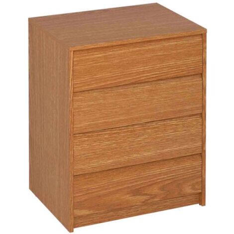 Cajonera de Melamina Roble con 4 Cajones Bisel Ref.763-RO