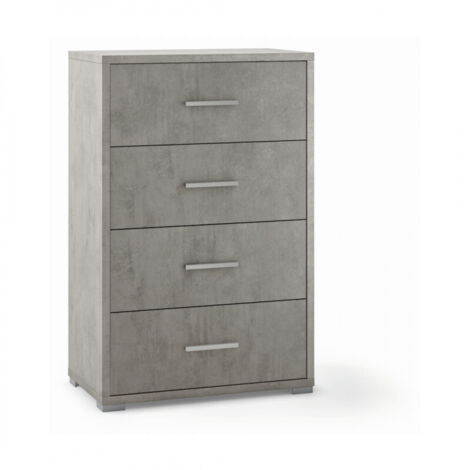 Cajonera de oficina con cuatro cajones Beton Cemento 51x41x h110 cm